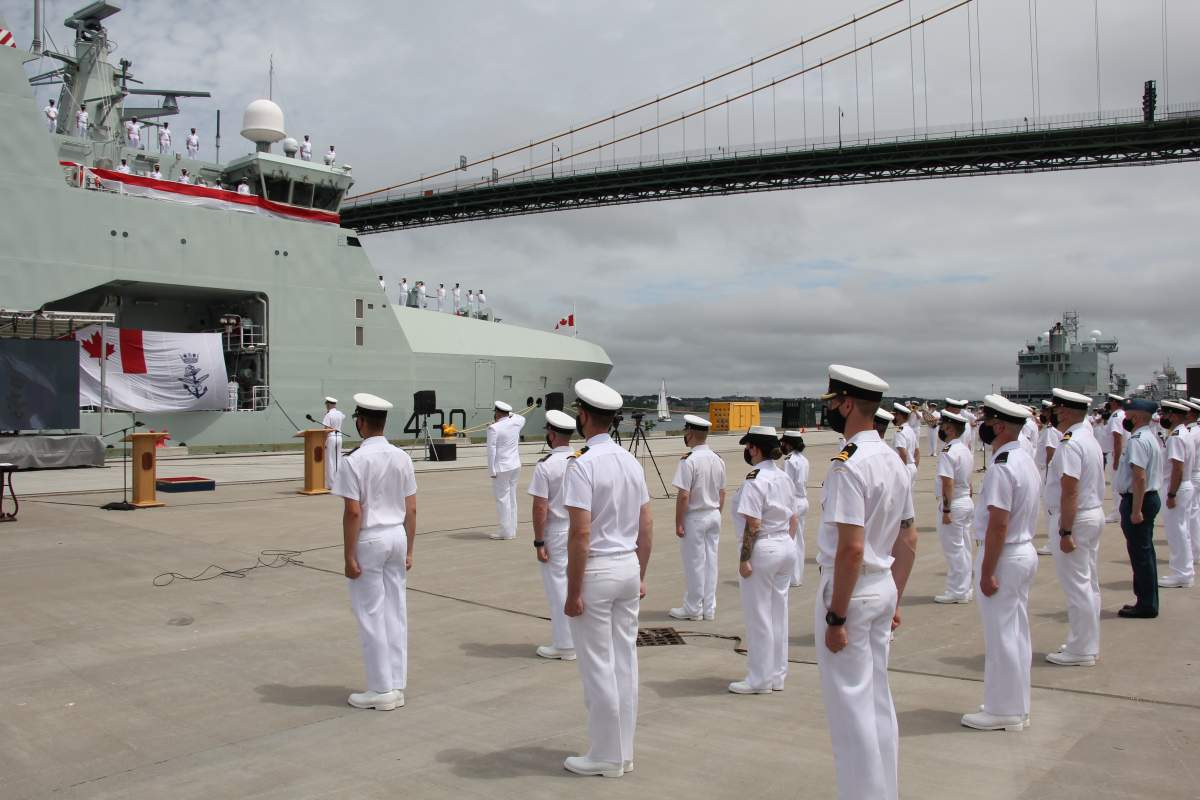 HMCS Harry DeWolf was welcomed into active service on Saturday.