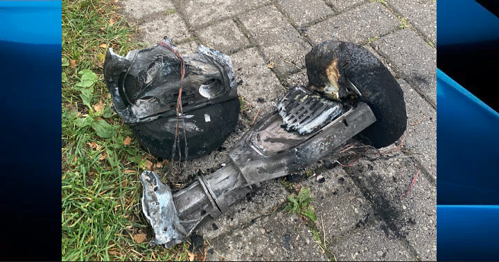 A hoverboard had been charging inside a bedroom when a fire broke out, damaging the floor underneath it, according to London fire crews.