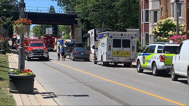 Crews on scene of a fire at a home on James Street in Vaughan.