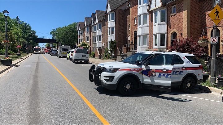 Crews on scene of a fire at a home on James Street in Vaughan.
