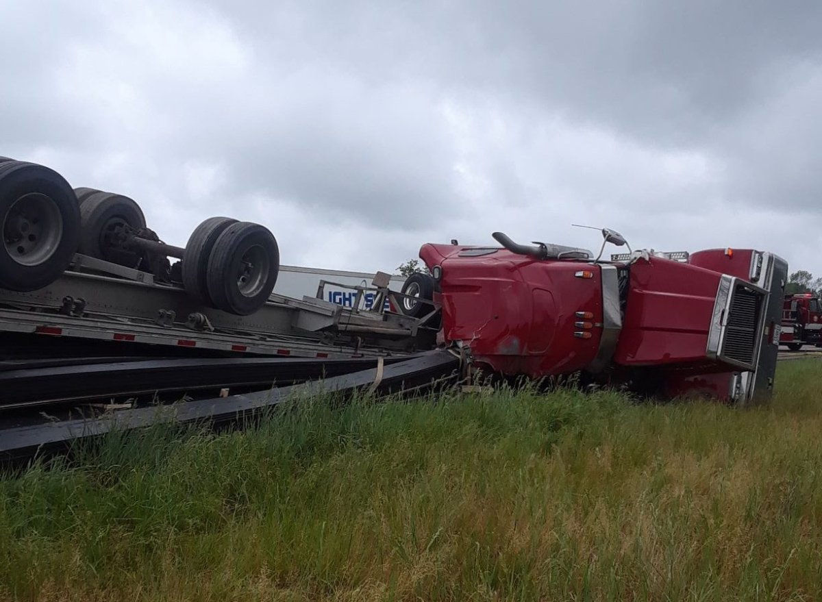 A transport truck driver faces a careless driving charge after his vehicle crashed on Highway 401 in Quinte West Thursday.