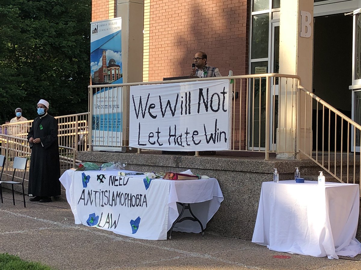 A vigil was held outside a Halifax mosque in memory of the Muslim family killed in London, Ont. in what police are calling an intentional act of hate. 