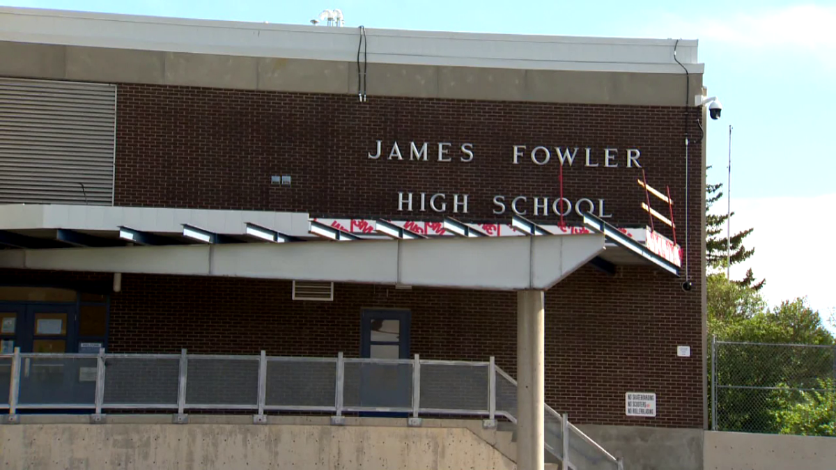 Lightning hit James Fowler High School in Calgary on Saturday, June 5, 2021.