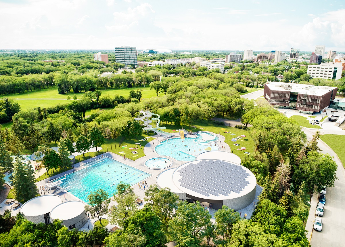 An artist’s rendering of the new Wascana Pool design.