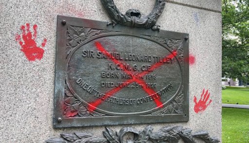 The City of Saint John has filed a police report after a statue of Sir Samuel Leonard Tilley was vandalized.