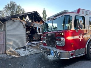 Calgary Fire said the garage fire broke out at around 5 p.m. on Saturday at 28 Prestwick Estates Way S.E.