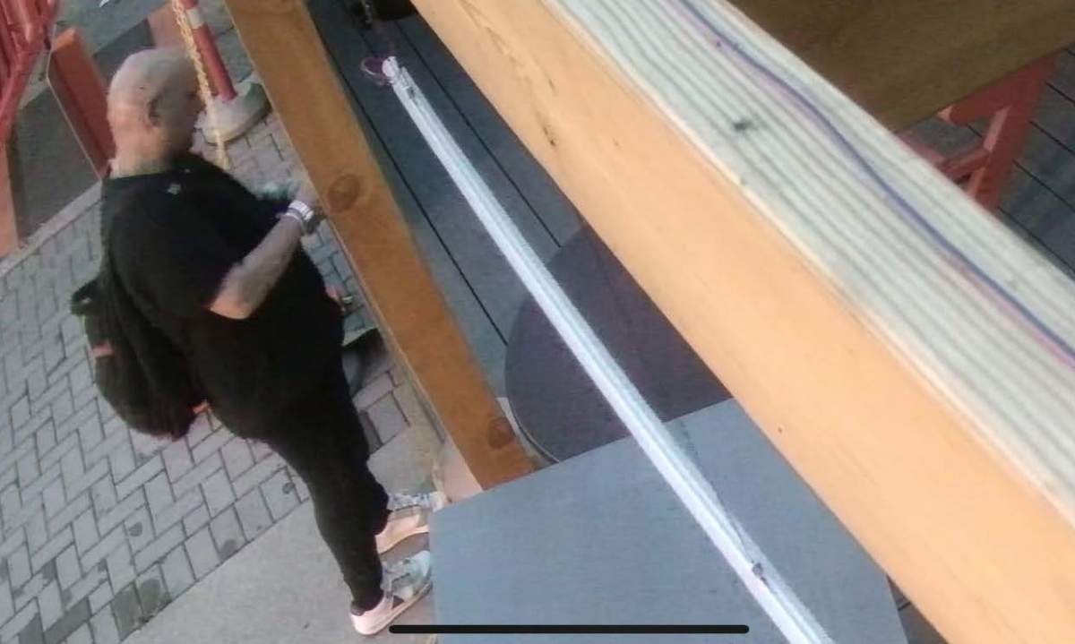 Calgary police are looking for this man who allegedly stole 10 patio chairs from Simply Irie Caribbean Cuisine in July 2021.