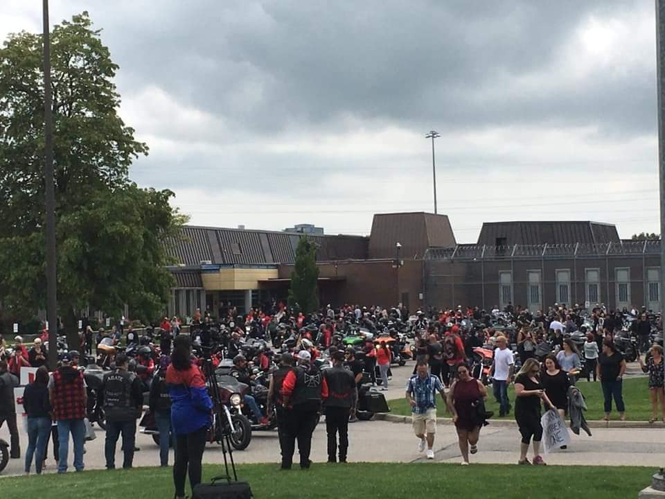 Over a thousand people and hundreds of bikers rallied outside EMDC on July 17, 2021.
