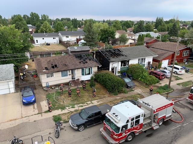 The fire was brought under control at 9:38 a.m. .