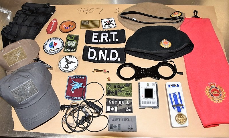 Items seized from Bradley Bell's southeast Calgary home on July 6, 2021. 