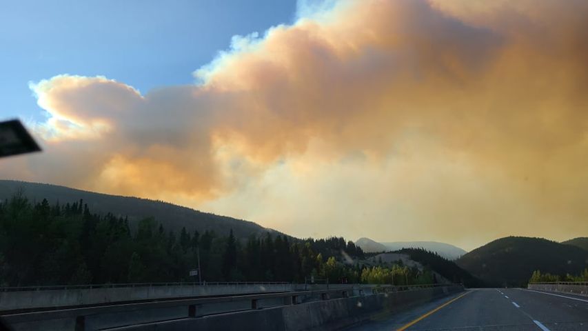 The Brenda Creek wildfire burning south of the Okanagan Connector. 