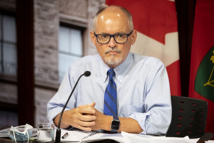 Dr. Kieran Moore attends a press briefing at Queens Park in Toronto on Thursday June 24, 2021. 