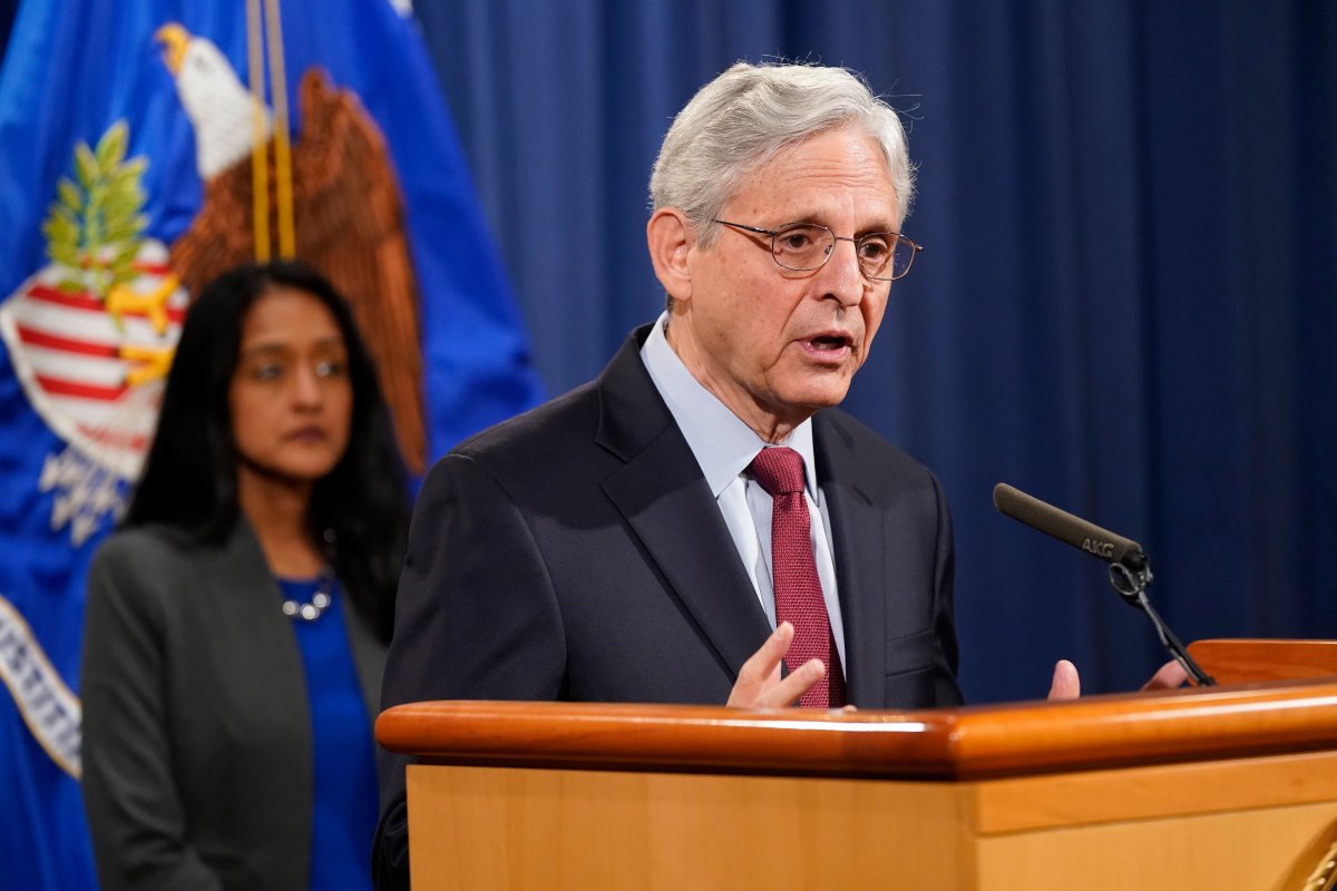 Attorney General Merrick Garland speaks during a news conference on voting rights at the Department of Justice in Washington, Friday, June 25, 2021.