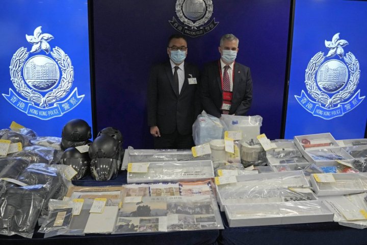 9 arrested for allegedly plotting to plant homemade bombs around Hong Kong