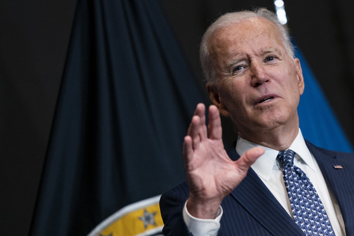 U.S. President Joe Biden delivers remarks to Intelligence Community workforce members at the National Counter Terrorism Center in on Tuesday, July 27, 2021 in McLean, Virginia. 