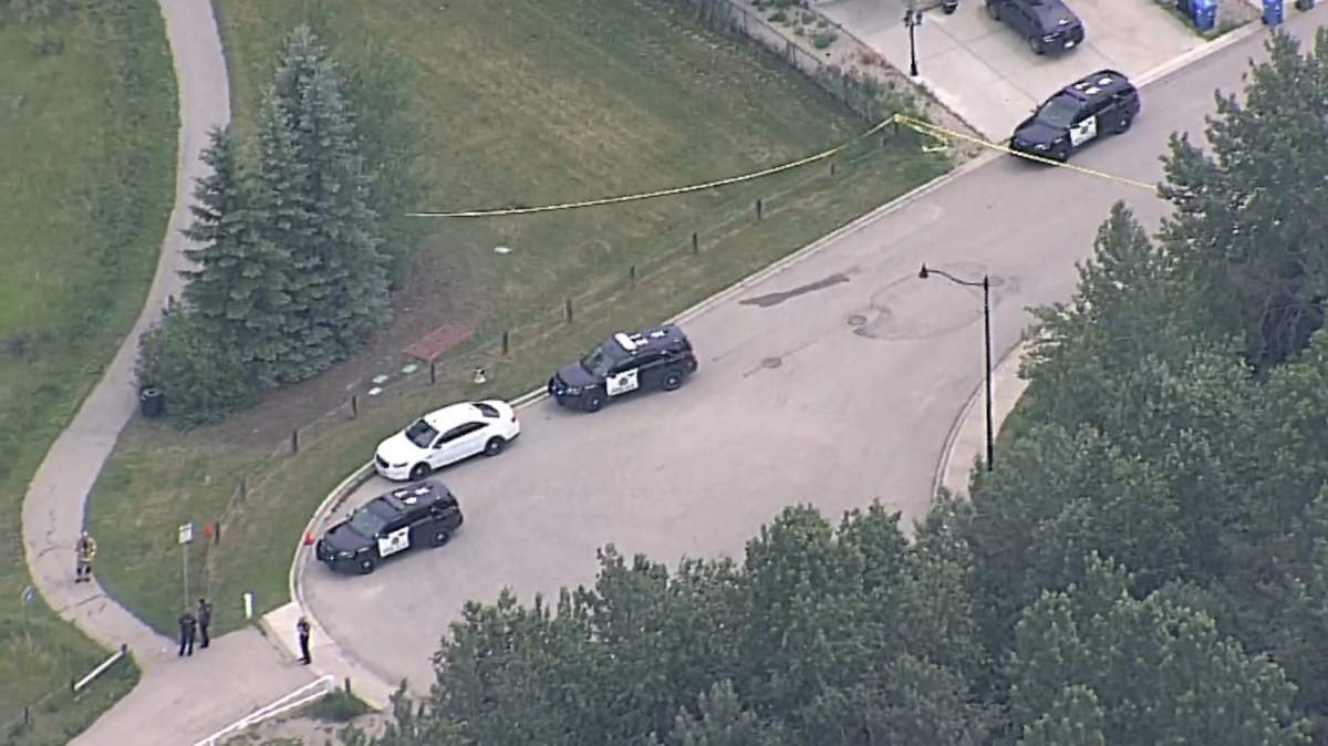 Calgary police on the scene of a shooting in Crestmont on Wednesday, July 7.