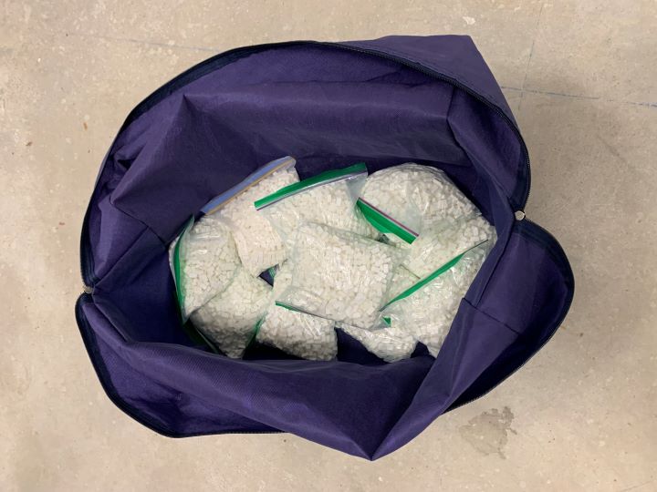 Investigators found 10 large bags that contained suspected methamphetamine in the belongings that were provided by the hotel.
