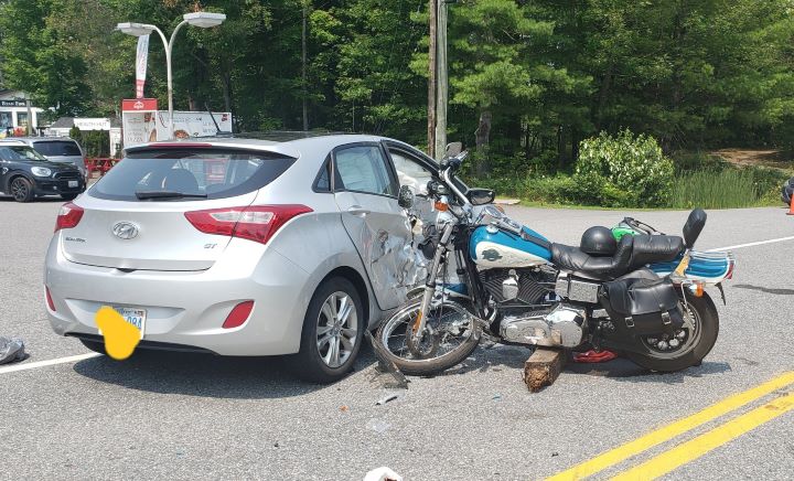 According to police, the collision took place on Muskoka Road 118 near Peninsula Road at 12:20 p.m. Sunday and involved a motorcycle and a car.