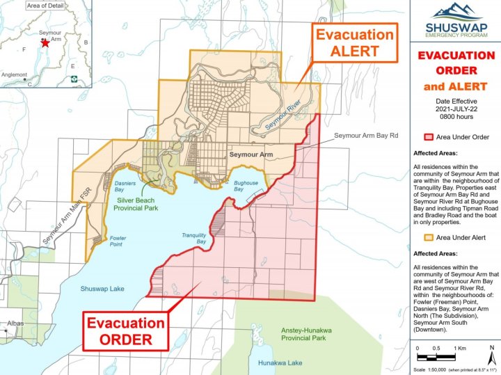 Evacuation Order Issued For Part Of Seymour Arm Due To Nearby Wildfire Globalnewsca 2633