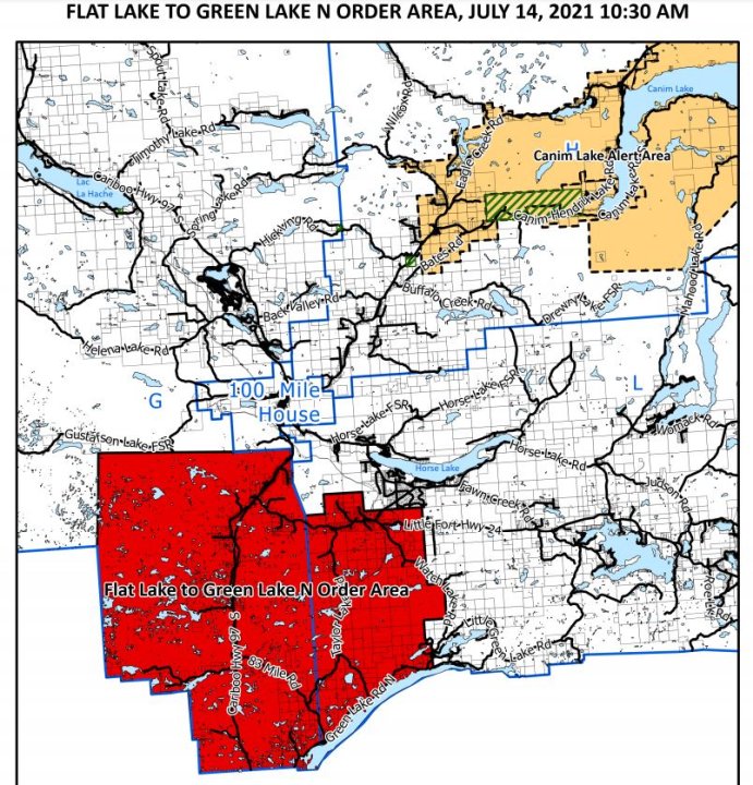 District of 100 Mile House under evacuation alert due to wildfires ...