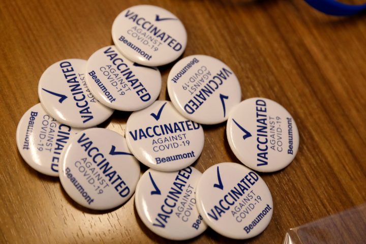 Fully Vaccinated Pin or Magnetic back button badge