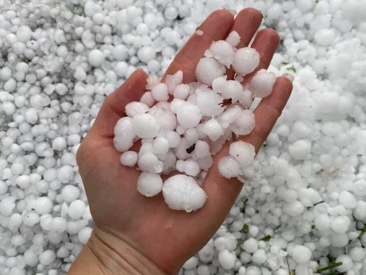 The District of Invermere, B.C., was pelted by hail on Friday afternoon. 