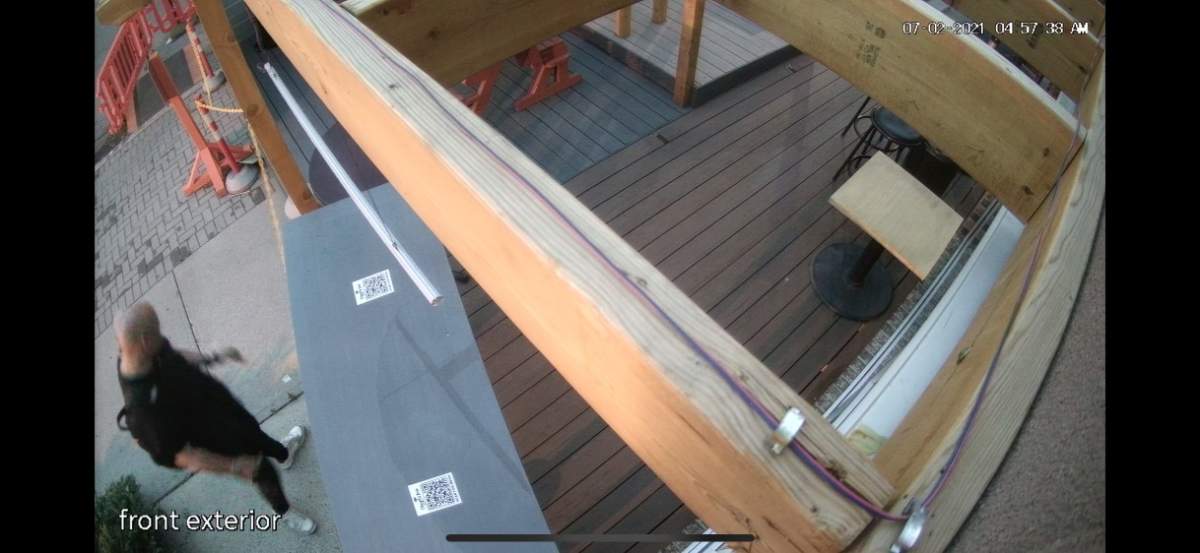 Capture of suspect on surveillance video.