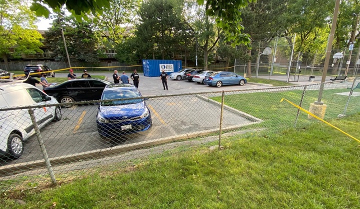 The shooting on Antrim Crescent happened at around 6 p.m. on Saturday.