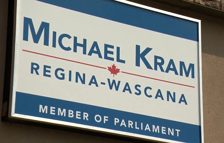 An employee of Conservative MP Michael Kram has been suspended over claims of alleged insensitive comments made towards two people who visited the office.