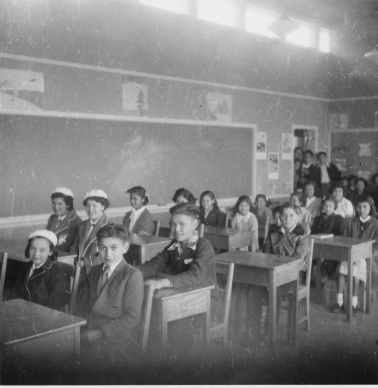 Students seen at the Kuper Island Residential School in this undated photo.