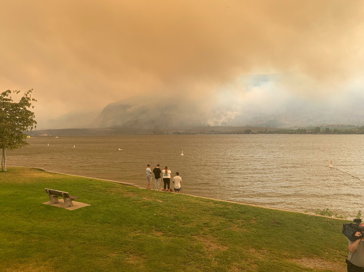 The Nk'Mip Creek wildfire is burning 6 kilometres north of Osoyoos. 