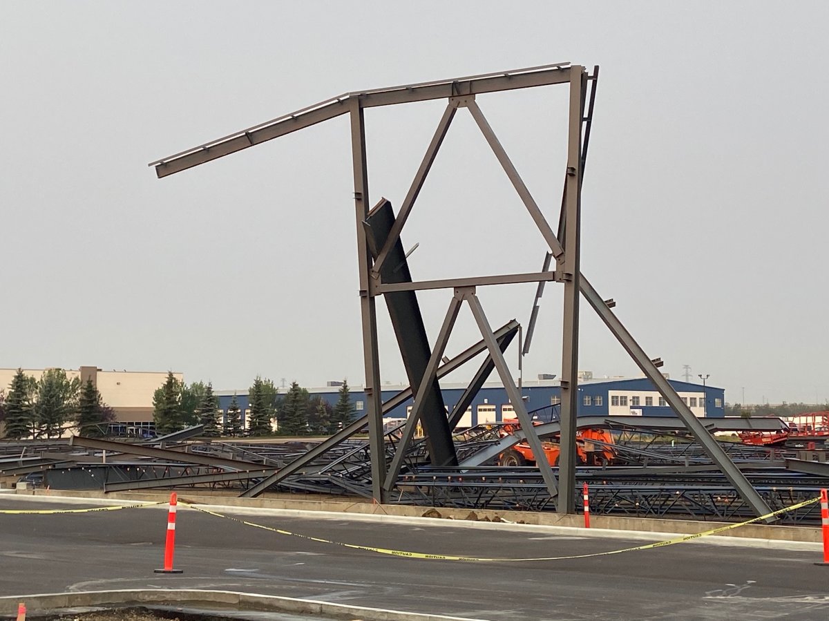 Northwest Edmonton building in early construction stage damaged after windy evening - image