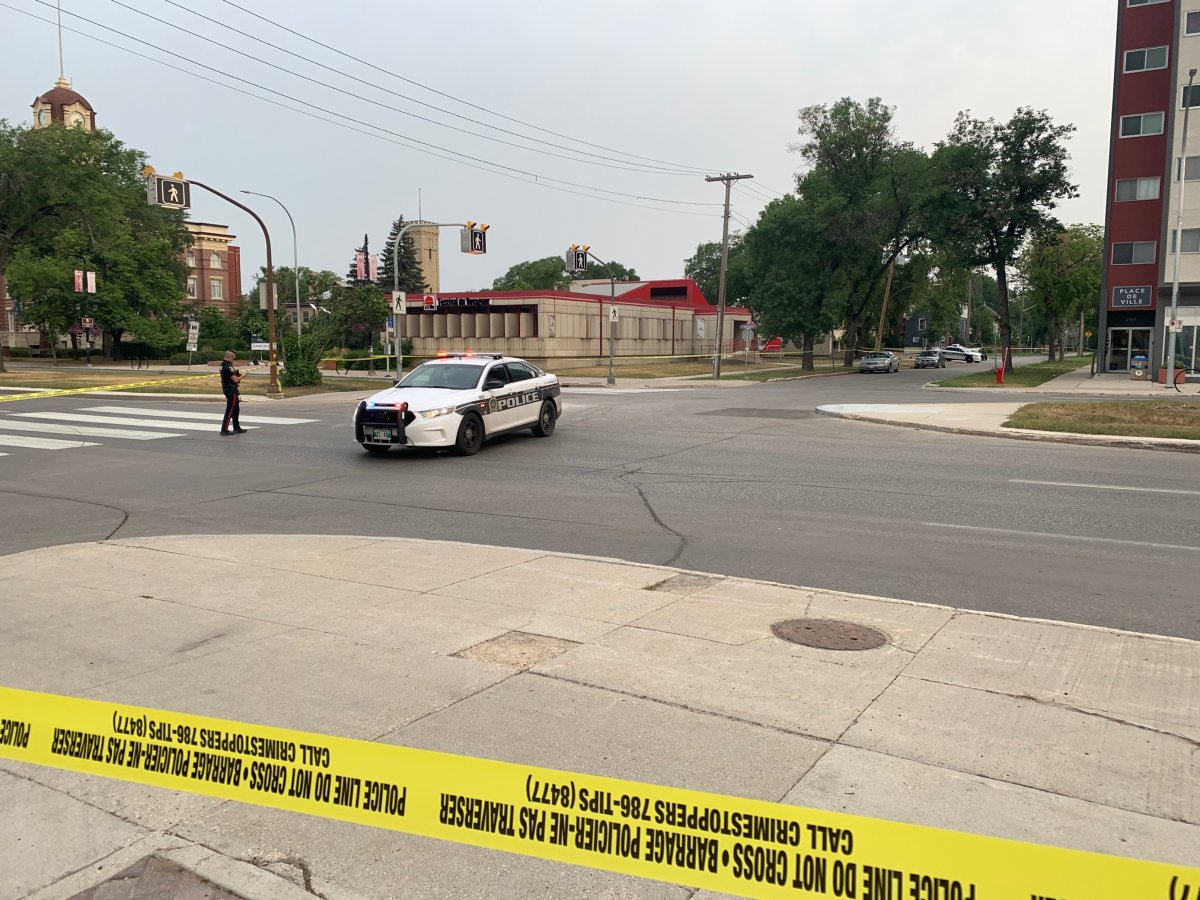 Winnipeg police at the scene on Provencher Road Wednesday, July 28, 2021.