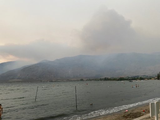 The Nk’Mip Creek wildfire was pictured from Osoyoos, B.C., on Sunday, July 25, 2021.