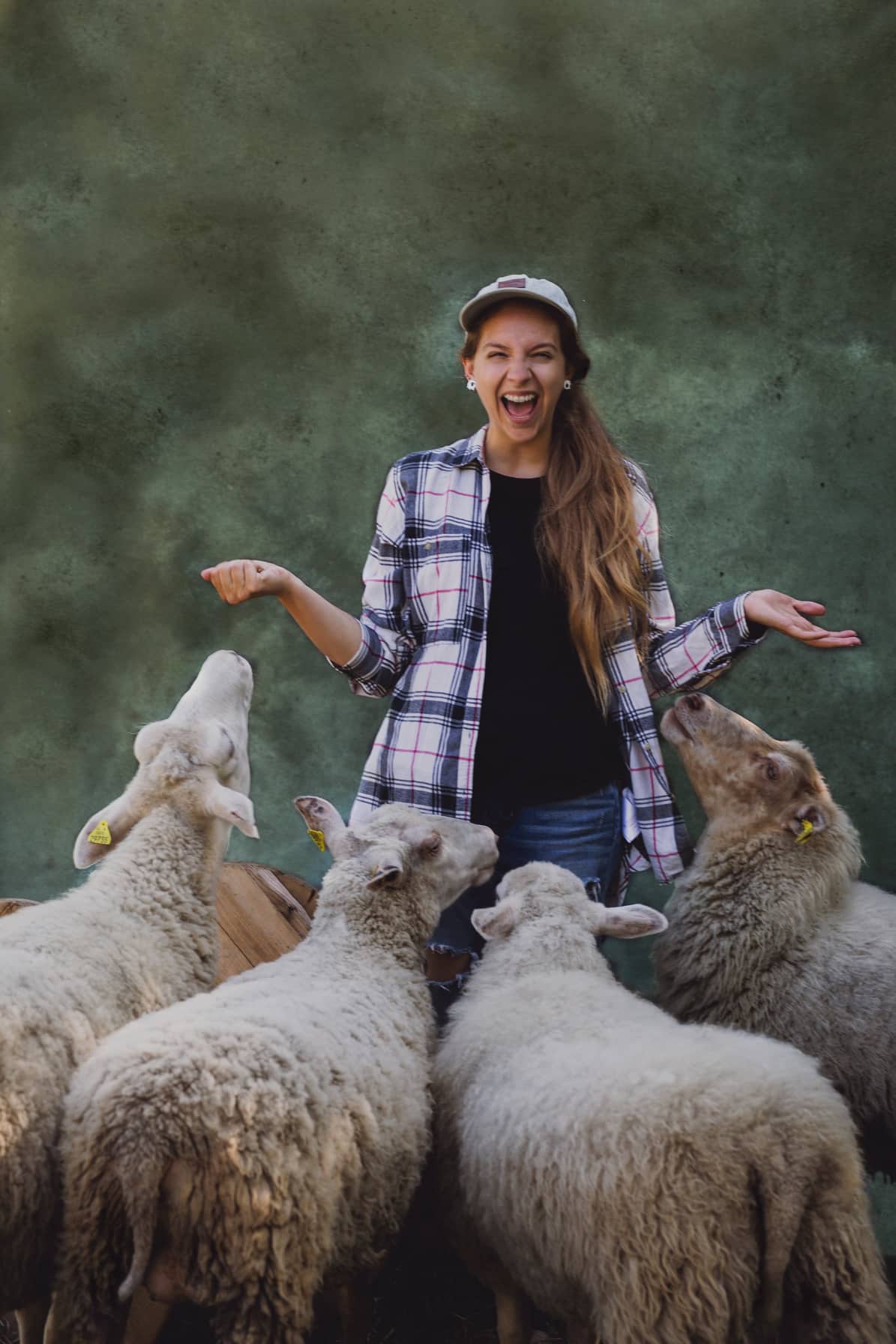 Laurence Sauvageau-Fresco seen here with the sheep that roam, graze and bring people joy at Parc Maisonneuve in Montreal. Photo courtesy of Katerine Guertin.