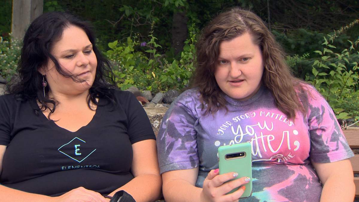 Heather Bridges (right) and Alicia Weeks say they’ve only been able to see their stateside relatives through a screen for too long.