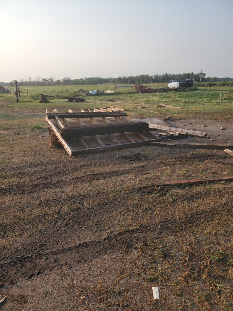 A couple living near Cromer, Man., are picking up the pieces after a volatile Saturday night storm peeled part of the roof off their home and caused other destruction.