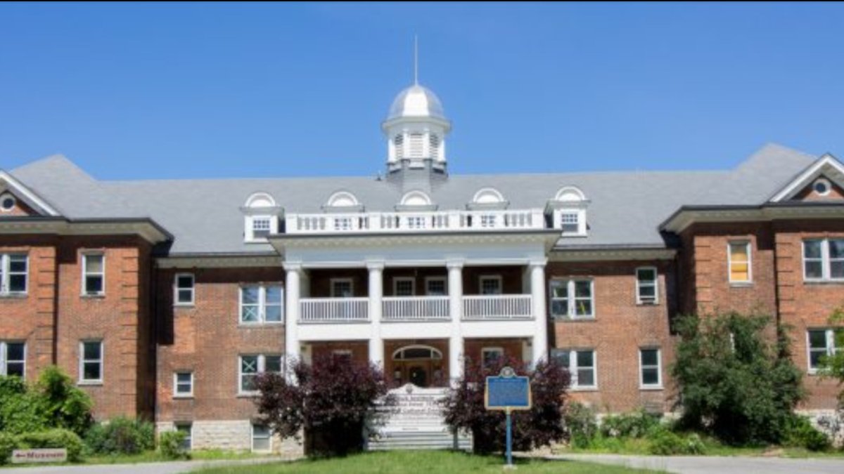 The former Mohawk Institute Residential School building in Brantford, Ontario.