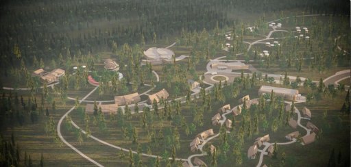 Conceptual renderings of the Clan Mothers Healing Village & Knowledge Centre.