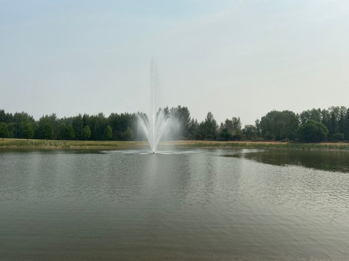 A photo of the pond at Rotary Park in Whitecourt, Alta.