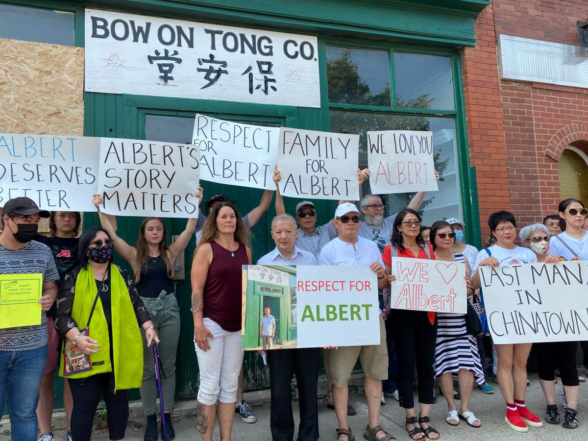 Alberta Leong was joined by family and friends on Wednesday, July 14, as he said goodbye to his store after selling the property.