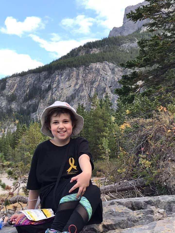 Auralia on one of her hikes.