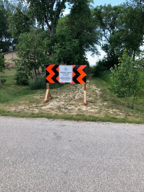 Access points to the beach have been blocked.