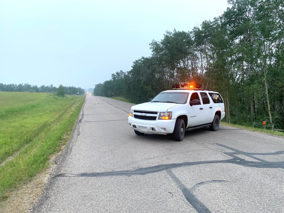 A portion of Township Road 505 remained closed Sunday evening following a fatal crash.