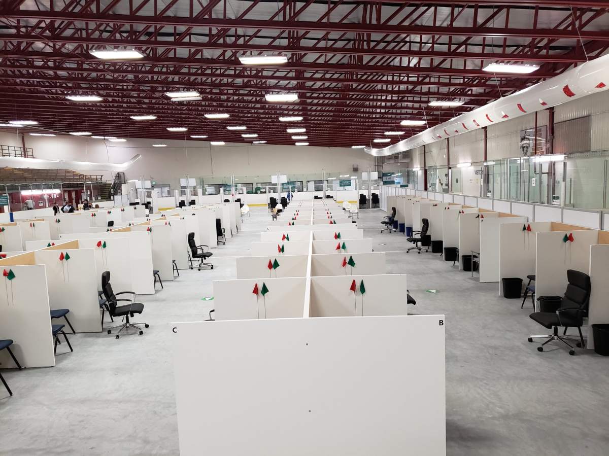 An inside look at the Earl Nichols mass vaccination centre dated May 2021.