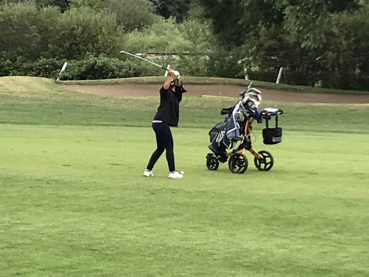 Red Deer’s Eileen Park, 12, competing at the Canadian Junior Girls Championship, Wednesday, July 21, 2021.