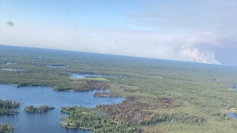 Smoke is seen in this photo from the province's wildfire service.