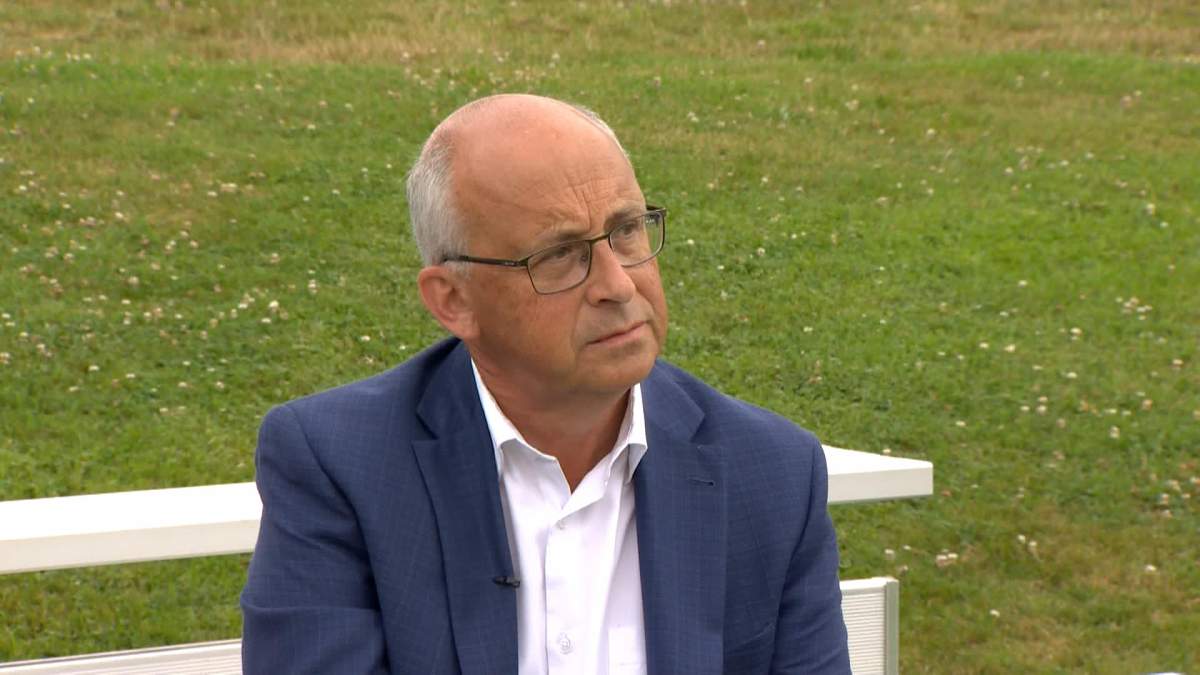 NDP Leader Gary Burrill answers questions in Halifax on Tuesday July 27, 2021.