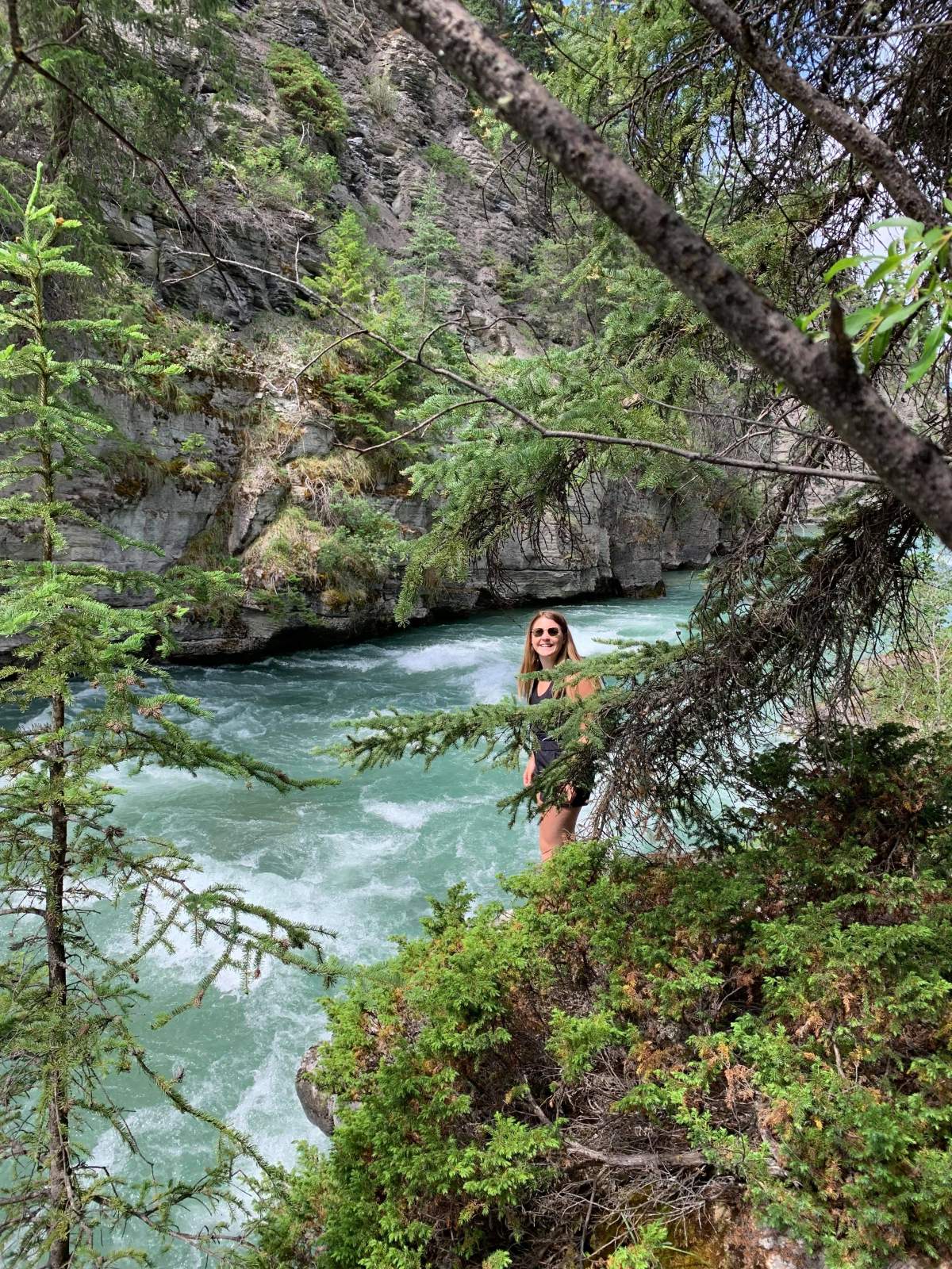 Katelyn Jones pictured at a river in Jasper, Alta.