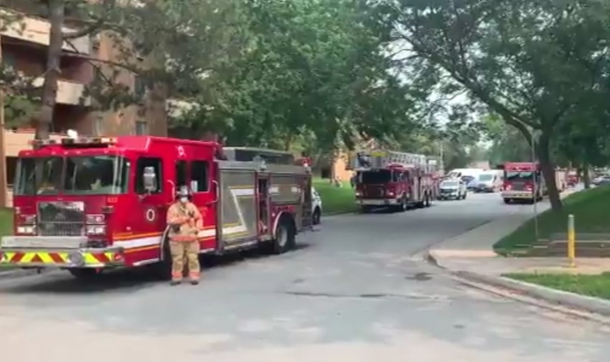 Firefighters at the scene of a blaze on Kipps Lane on July 19, 2021.